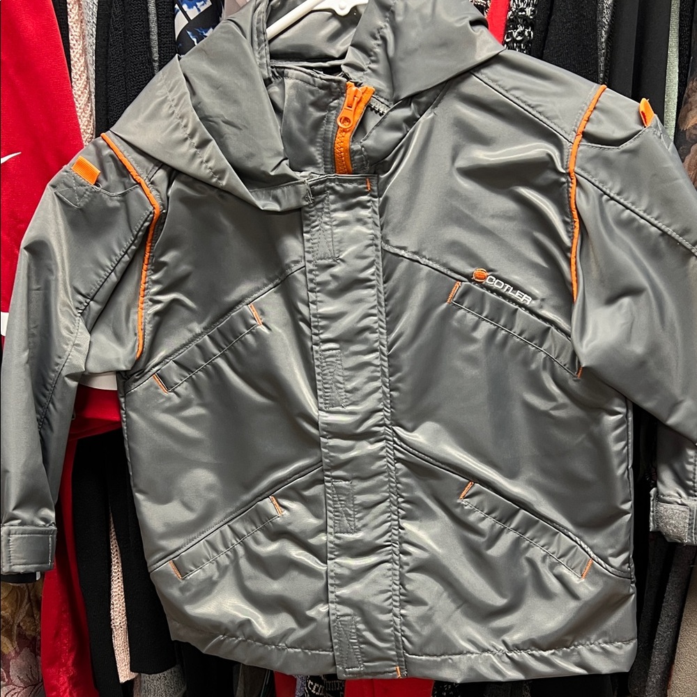 Kids Gray and Orange Raincoat by Coaster